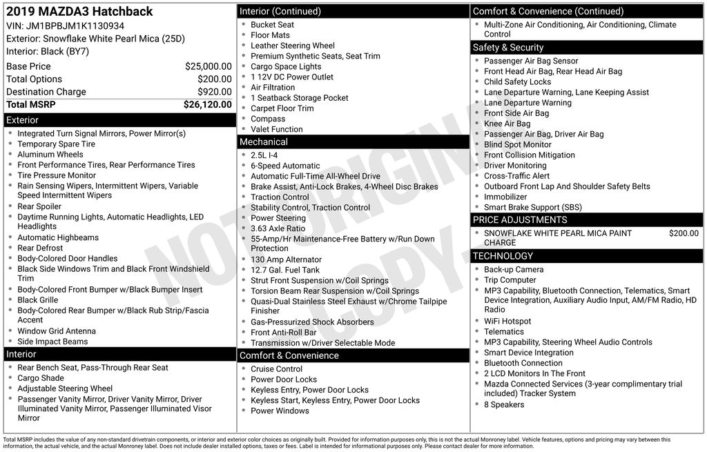 2019 Mazda MAZDA3 Base