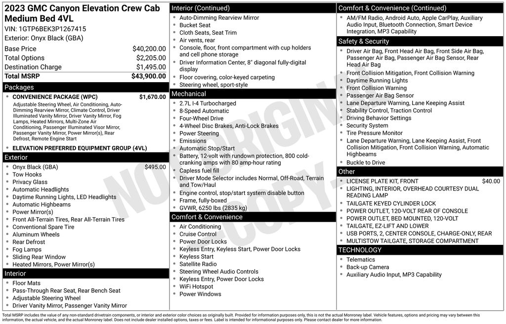 2023 GMC Canyon Elevation