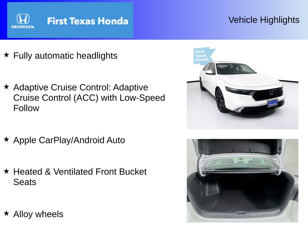 Used Car 2025 Honda Accord Hybrid  Touring For Sale Under $35,000 In Austin, Texas