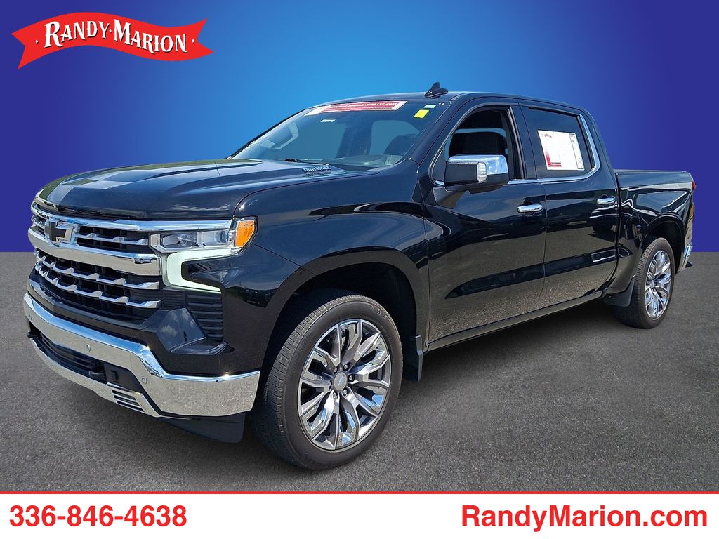 Black 2024 Chevrolet Silverado 1500 LTZ Crew Cab 4WD Pickup Truck Four-Wheel Drive Automatic