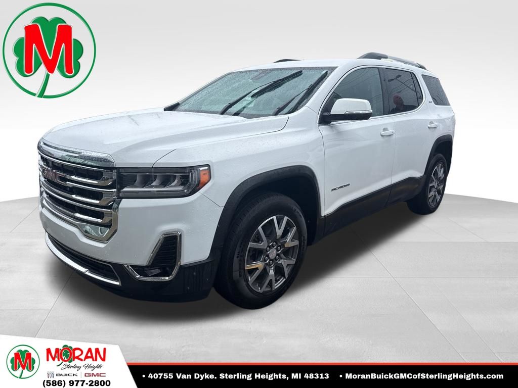 Summit White 2023 GMC Acadia SLT FWD SUV / Crossover Front-Wheel Drive 9-Speed Automatic