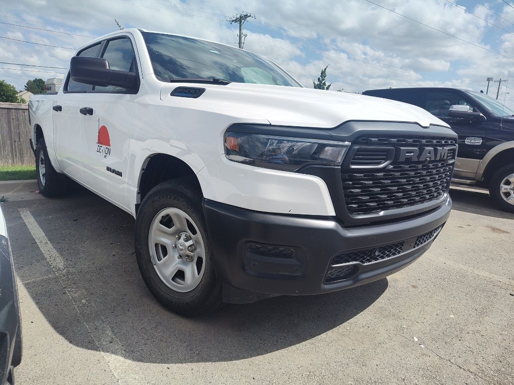 Bright White Clearcoat 2025 RAM 1500 Tradesman Crew Cab 4WD Pickup Truck Four-Wheel Drive 8-Speed Automatic