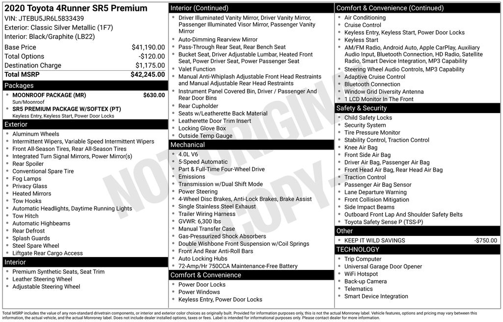 Certified Used 2020 Silver Toyota SR5 Premium image 6