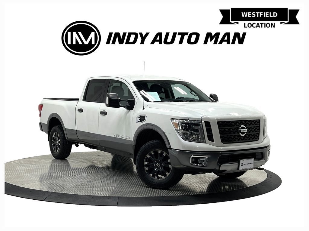 Pearl White 2017 Nissan Titan XD PRO-4X Crew Cab 4WD Pickup Truck Four-Wheel Drive 6-Speed Automatic