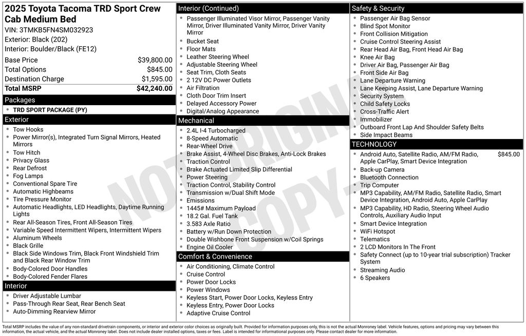 Used 2025 Black Toyota TRD Sport image 5