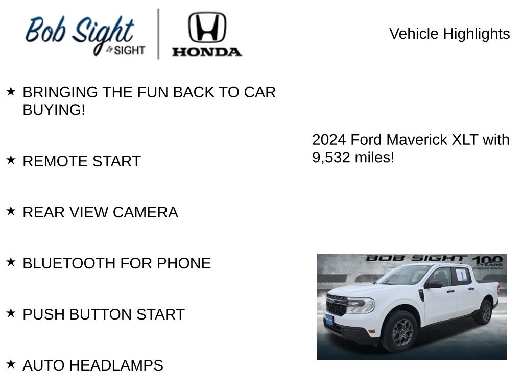 Used 2024 Ford Maverick XLT with VIN 3FTTW8J94RRB69698 for sale in Kansas City