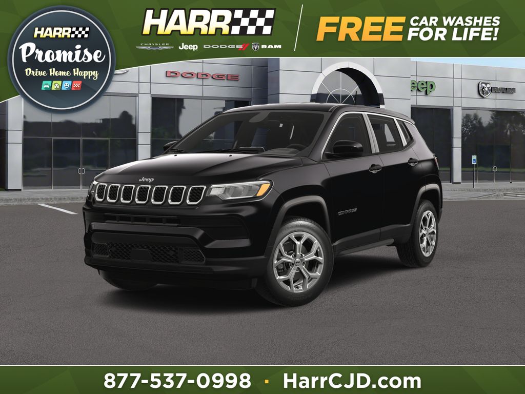 Diamond Black Crystal Pearlcoat 2025 Jeep Compass SUV / Crossover Four-Wheel Drive 8-Speed Automatic