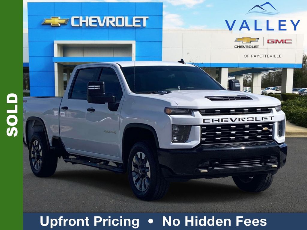 Summit White 2023 Chevrolet Silverado 2500HD Custom Crew Cab 4WD Pickup Truck Four-Wheel Drive Automatic
