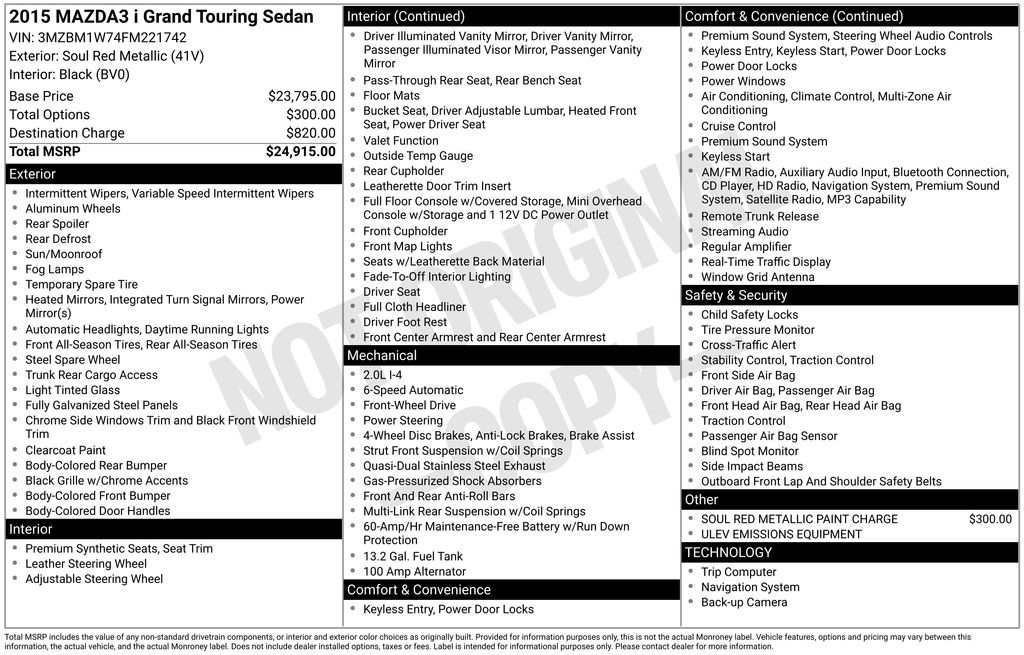 2015 Mazda Mazda3 i Grand Touring