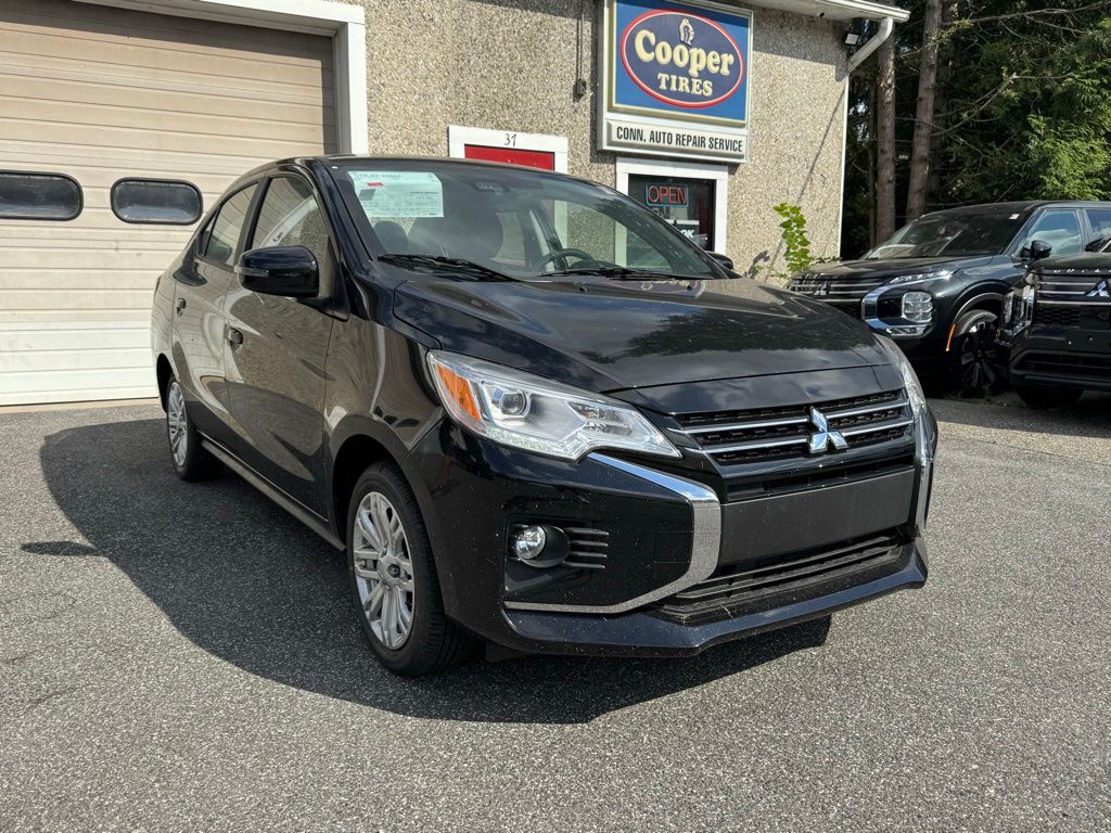 Jet Black Metallic 2024 Mitsubishi Mirage G4 SE FWD Sedan Front-Wheel Drive Continuously Variable Transmission