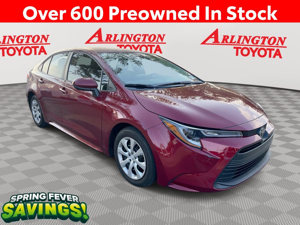 Red (Ruby Flare Pearl) 2025 Toyota Corolla LE FWD Sedan Front-Wheel Drive Continuously Variable Transmission