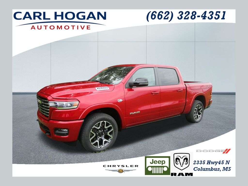Molten Red 2026 RAM 1500 Pickup Truck Four-Wheel Drive 8-Speed Automatic