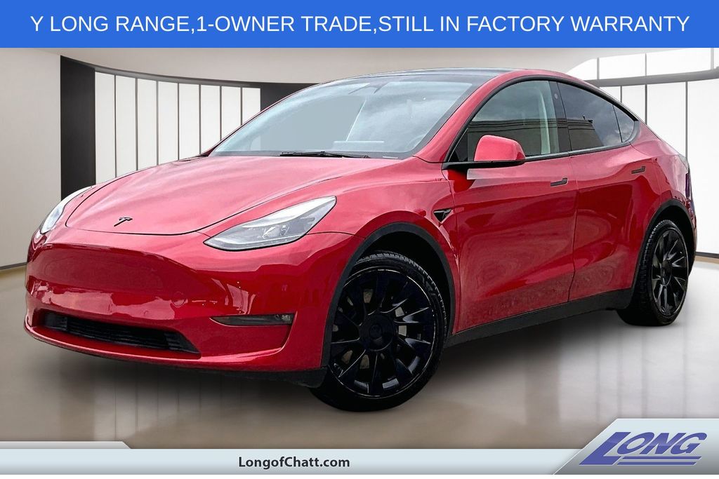 Red Multi-Coat 2022 Tesla Model Y Long Range AWD SUV / Crossover All-Wheel Drive 1-Speed Automatic