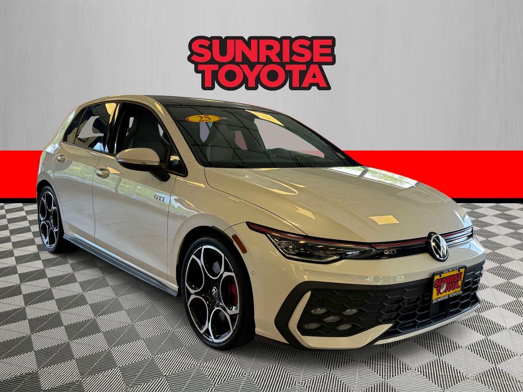 Opal White Pearl 2025 Volkswagen Golf GTI Autobahn FWD Hatchback Front-Wheel Drive 7-Speed Dual Clutch