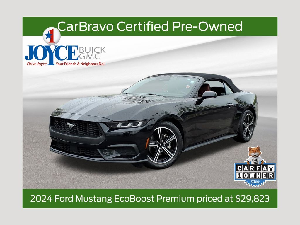 Shadow Black 2024 Ford Mustang Convertible Rear-Wheel Drive Automatic