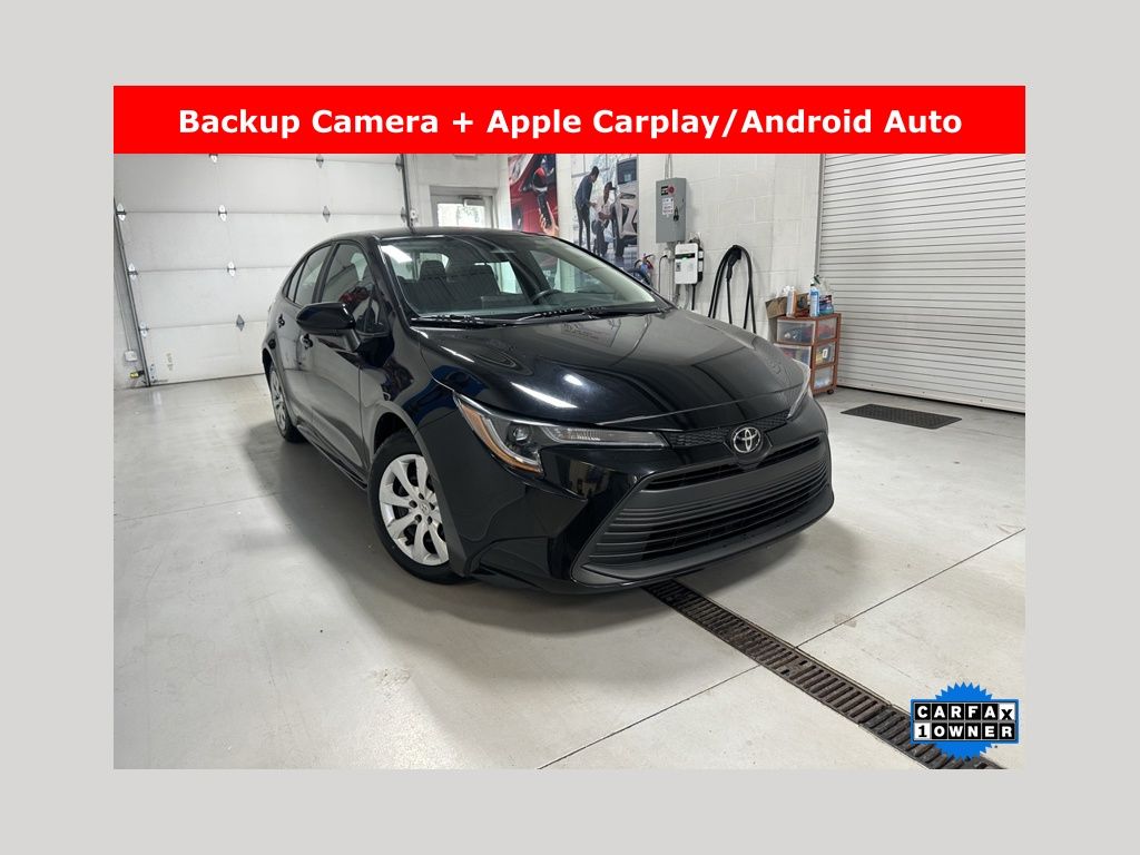 Midnight Black Metallic 2024 Toyota Corolla LE FWD Sedan Front-Wheel Drive Continuously Variable Transmission