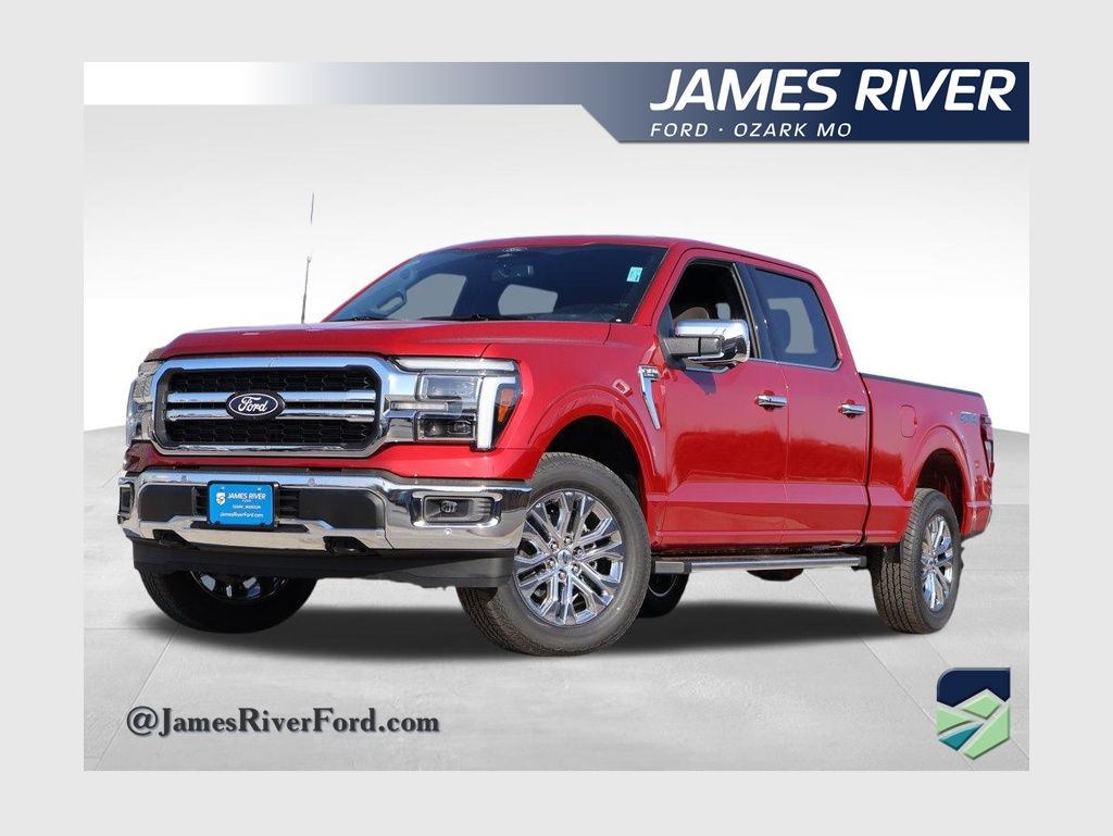 Red Metallic 2025 Ford F-150 Lariat SuperCrew 4WD Pickup Truck Four-Wheel Drive Automatic