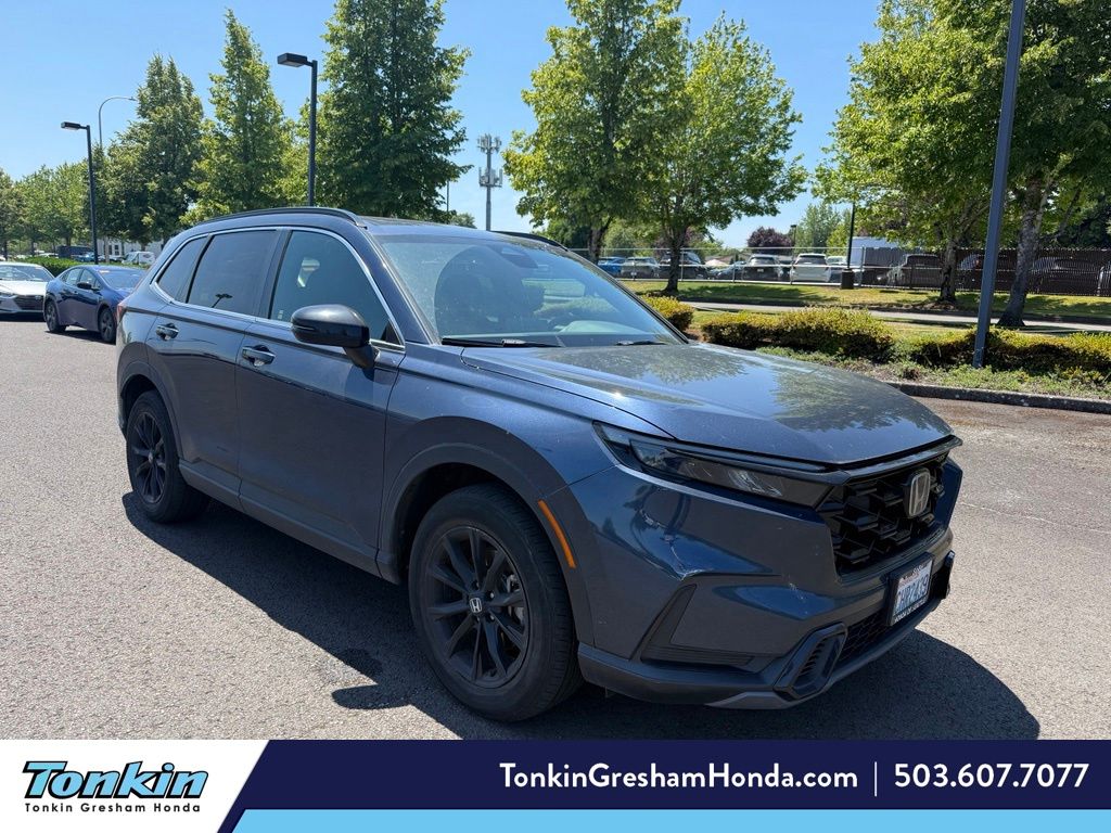 Canyon River Blue Metallic 2024 Honda CR-V Hybrid SUV / Crossover All-Wheel Drive Continuously Variable Transmission