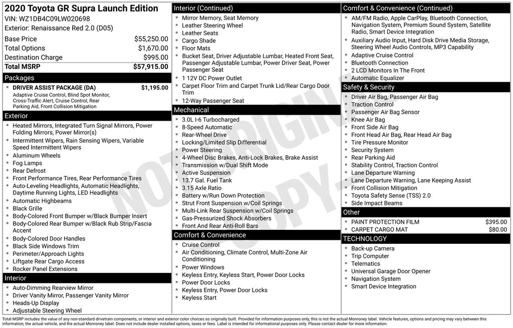 2020 Toyota GR Supra 3.0