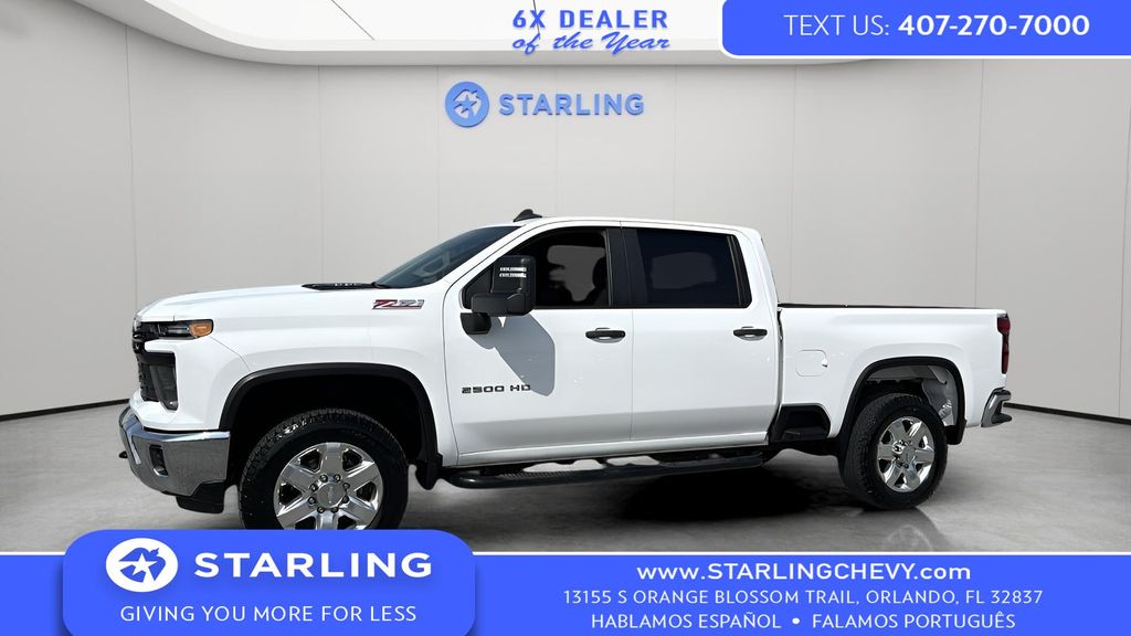 Summit White 2024 Chevrolet Silverado 2500HD Work Truck Crew Cab 4WD Pickup Truck Four-Wheel Drive Automatic
