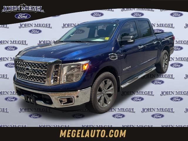 Deep Blue Pearl 2017 Nissan Titan SV Crew Cab 4WD Pickup Truck Four-Wheel Drive 7-Speed Automatic