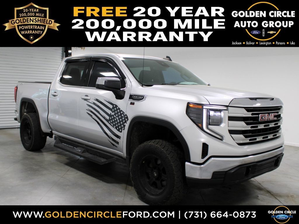 Quicksilver Metallic 2022 GMC Sierra 1500 SLE Crew Cab 4WD Pickup Truck Four-Wheel Drive Automatic