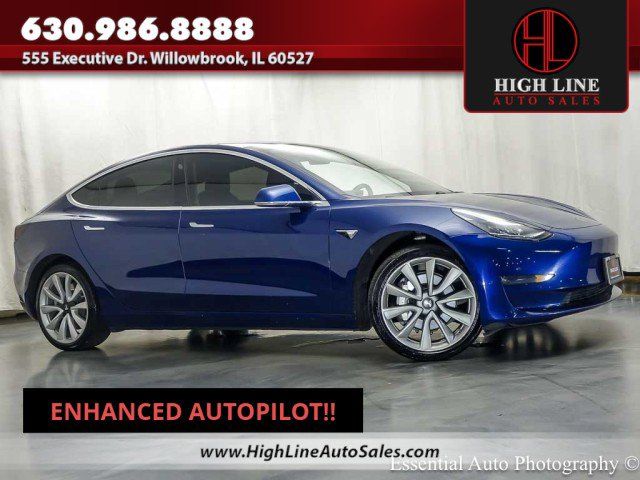 Blue 2019 Tesla Model 3 Rear-Wheel Drive 1-Speed Automatic
