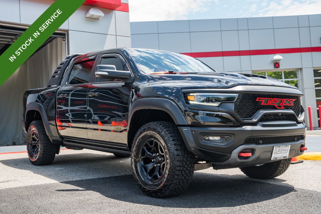 Diamond Black Crystal Pearlcoat 2021 RAM 1500 TRX Crew Cab 4WD Pickup Truck All-Wheel Drive 8-Speed Automatic