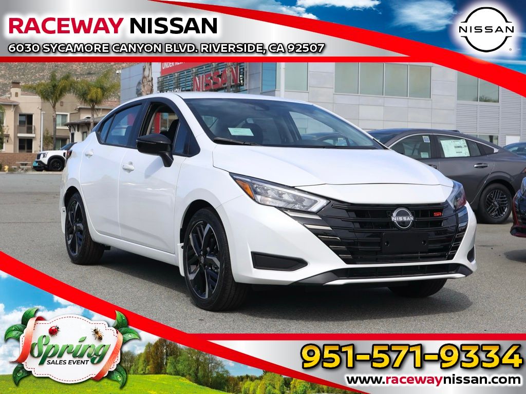 Aspen White Tricoat 2025 Nissan Versa SR FWD Sedan Front-Wheel Drive Continuously Variable Transmission