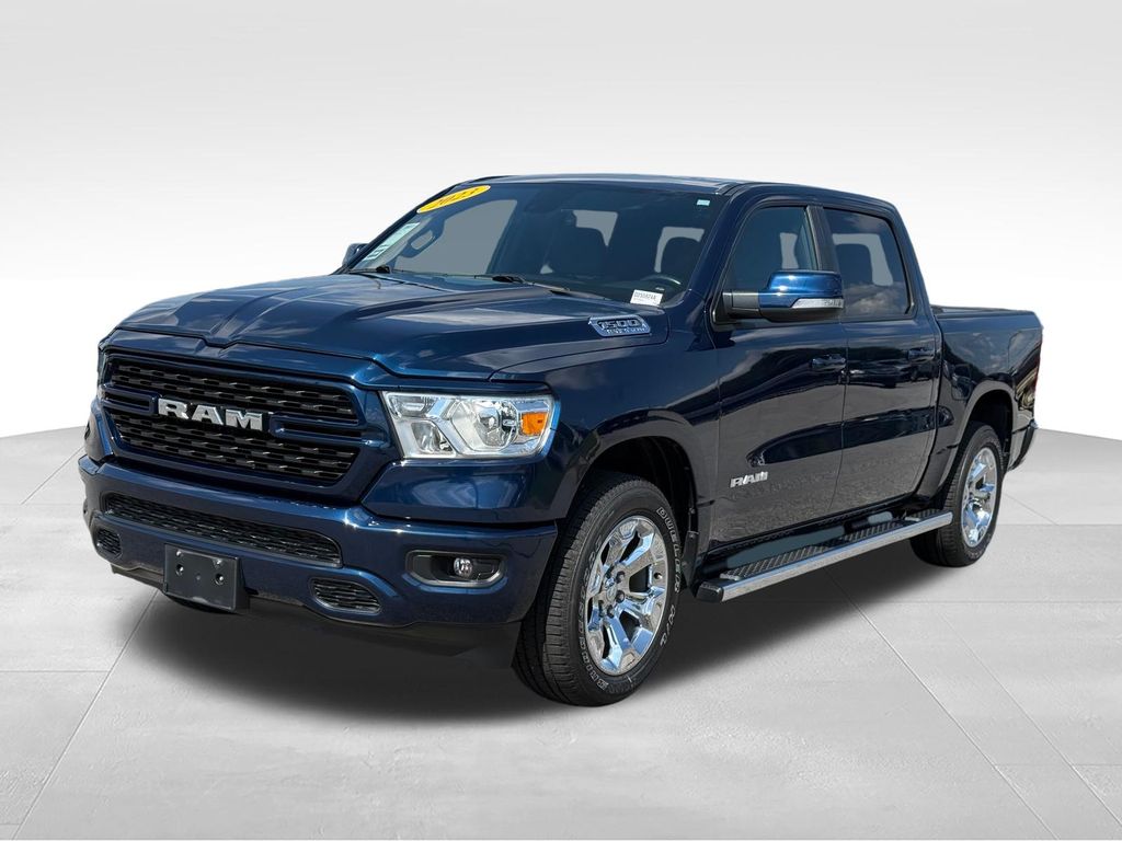 Patriot Blue Pearlcoat 2022 RAM 1500 Big Horn Crew Cab 4WD Pickup Truck Four-Wheel Drive 8-Speed Automatic