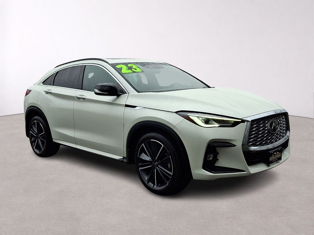 Majestic White 2023 INFINITI QX55 Luxe AWD SUV / Crossover All-Wheel Drive Continuously Variable Transmission