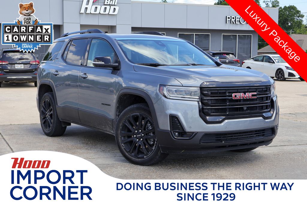 Gray (Satin Steel Metallic) 2022 GMC Acadia SLT FWD SUV / Crossover Front-Wheel Drive 9-Speed Automatic