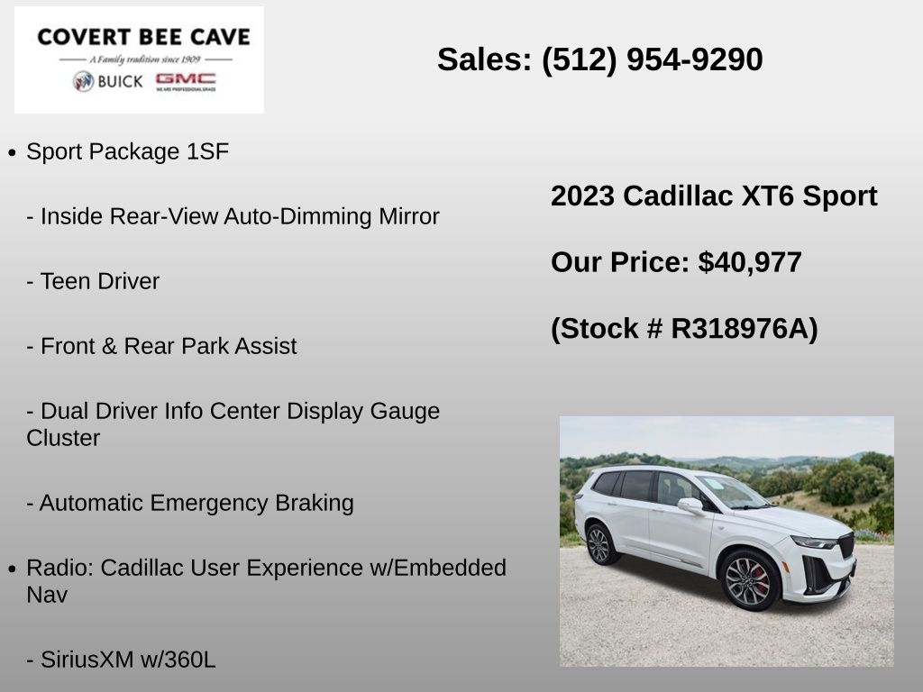 Used Car 2023 Cadillac Xt6  Sport For Sale Under $50,000 In Austin, Texas