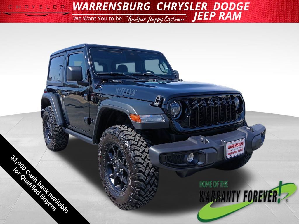 Black Clearcoat 2026 Jeep Wrangler Willys 2-Door 4WD SUV / Crossover Four-Wheel Drive 8-Speed Automatic