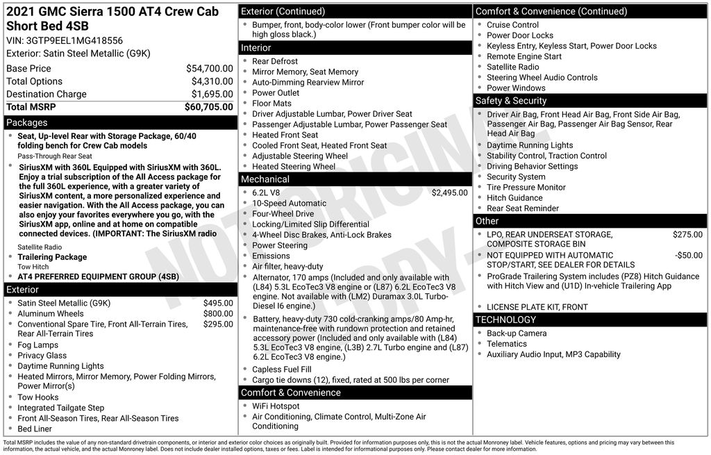 Used 2021 Gray GMC AT4 image 41