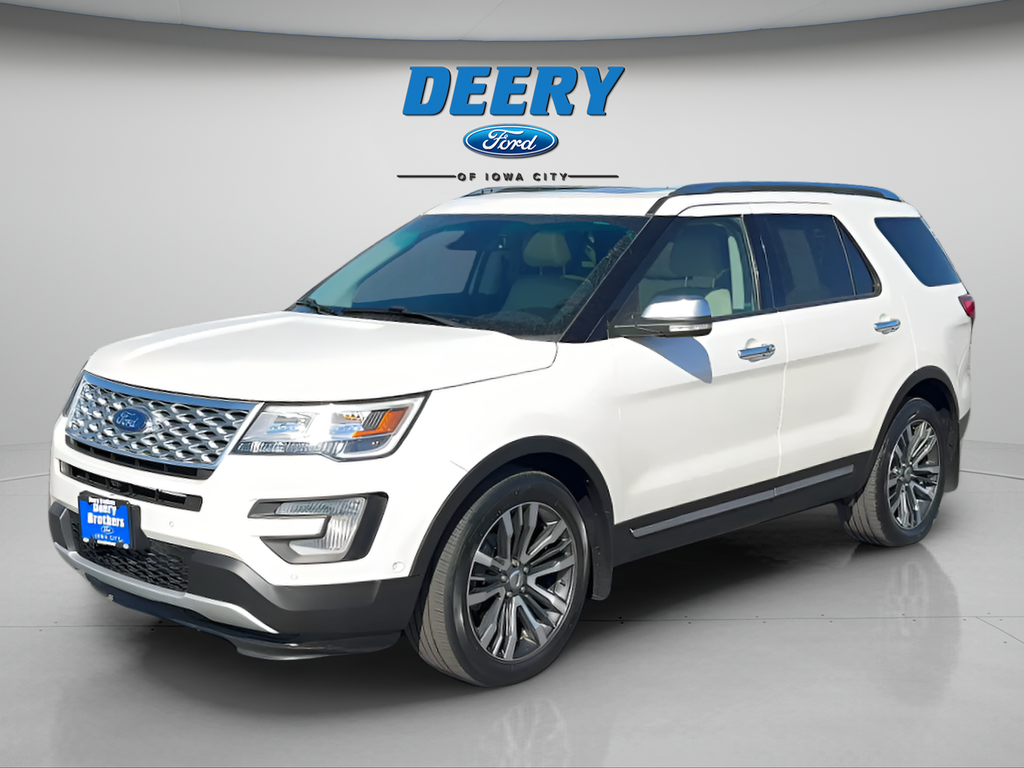 White Platinum Metallic Tri-Coat 2016 Ford Explorer Platinum 4WD SUV / Crossover All-Wheel Drive 6-Speed Automatic