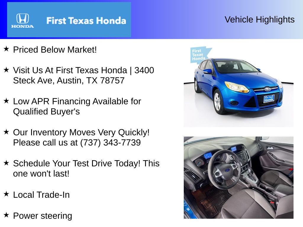 Used Car 2014 Ford Focus  Se For Sale Under $10,000 In Austin, Texas