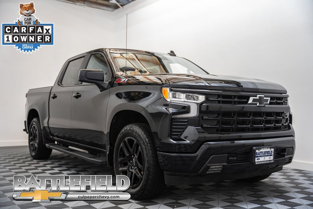 Black 2024 Chevrolet Silverado 1500 RST Crew Cab 4WD Pickup Truck Four-Wheel Drive Automatic