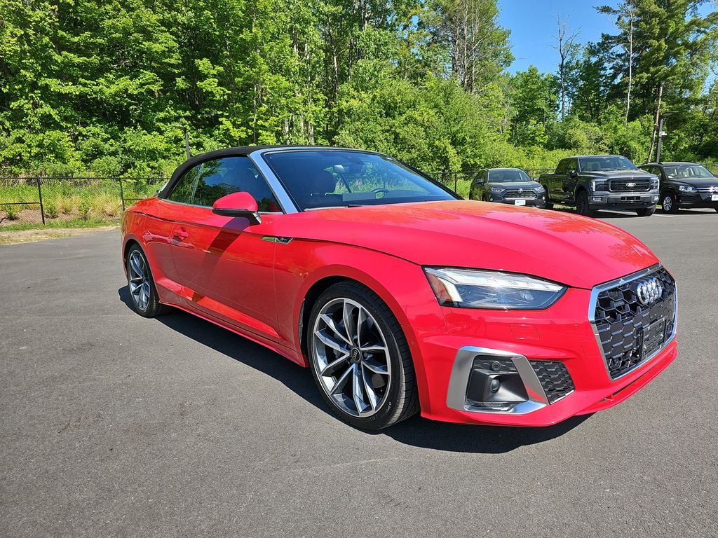Progressive Red Metallic/Black Roof 2024 Audi A5 quattro Prestige S line 45 TFSI Convertible AWD Convertible All-Wheel Drive 7-Speed Automatic