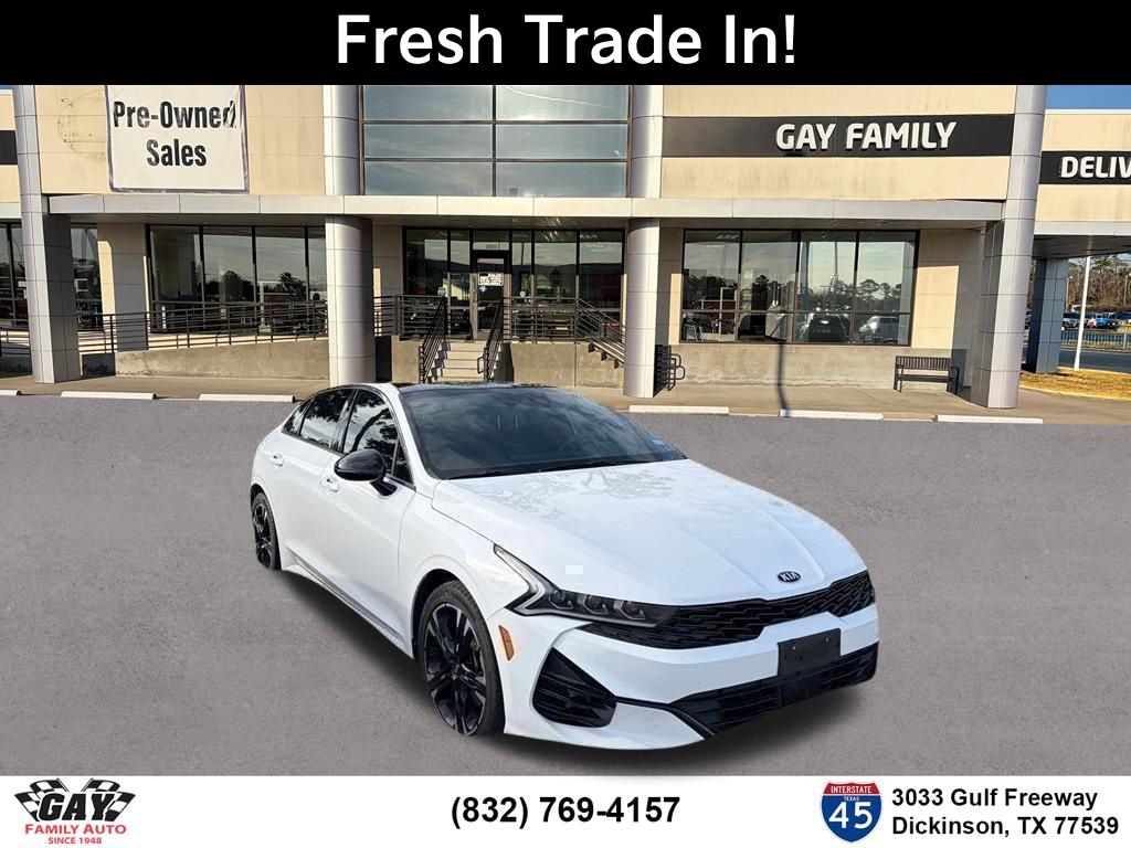 White Pearl 2021 Kia K5 GT-Line FWD Sedan Front-Wheel Drive 8-Speed Automatic