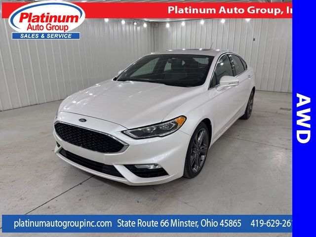 White Platinum Clearcoat Metallic 2017 Ford Fusion Sport AWD Sedan All-Wheel Drive 6-Speed Automatic