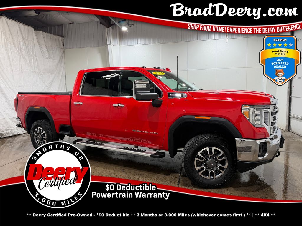 Cardinal Red 2021 GMC Sierra 2500HD SLT Crew Cab 4WD Pickup Truck Four-Wheel Drive 6-Speed Automatic