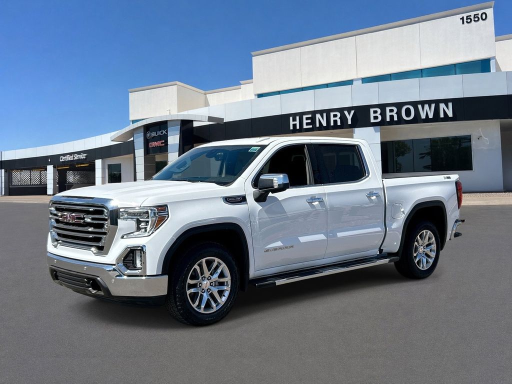 Summit White 2021 GMC Sierra 1500 SLT Crew Cab 4WD Pickup Truck Four-Wheel Drive Automatic
