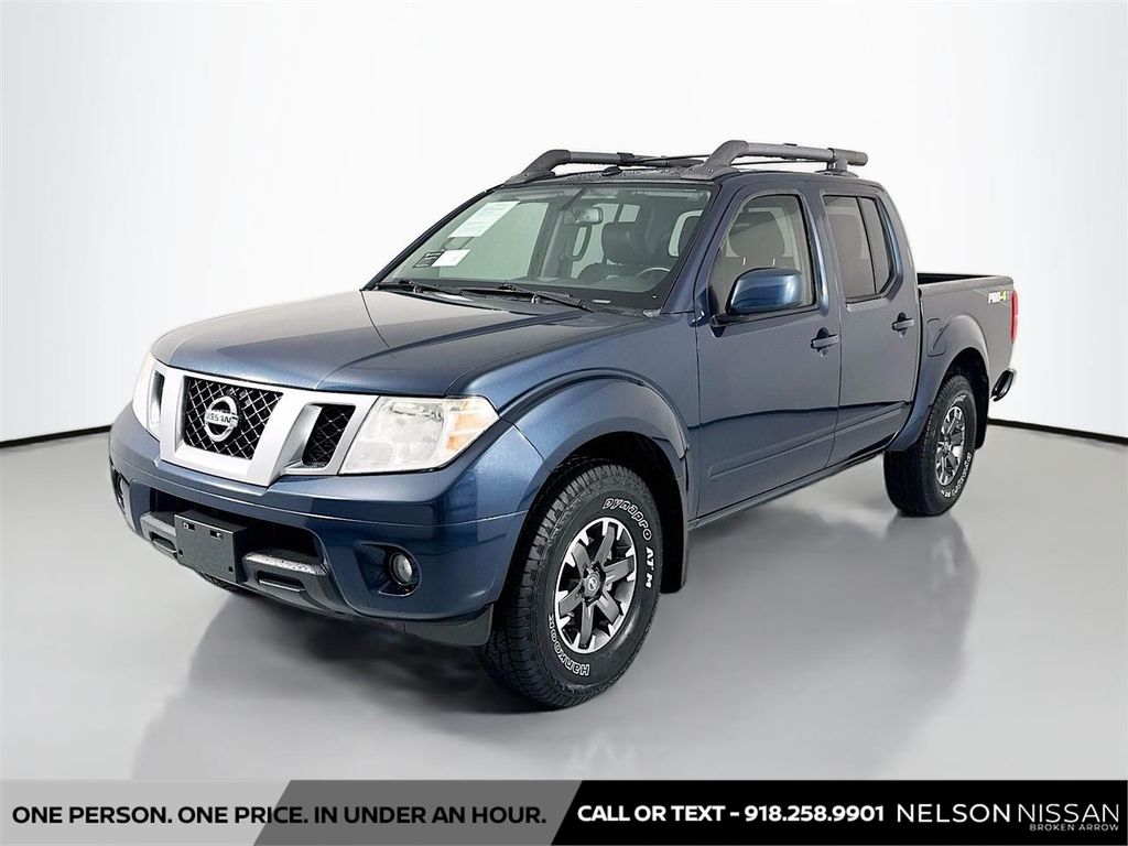 Arctic Blue Metallic 2017 Nissan Frontier PRO-4X Crew Cab 4WD Pickup Truck Four-Wheel Drive 5-Speed Automatic Overdrive