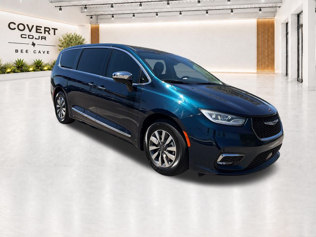 Blue Pearl 2023 Chrysler Pacifica Hybrid Minivan Front-Wheel Drive Continuously Variable Transmission