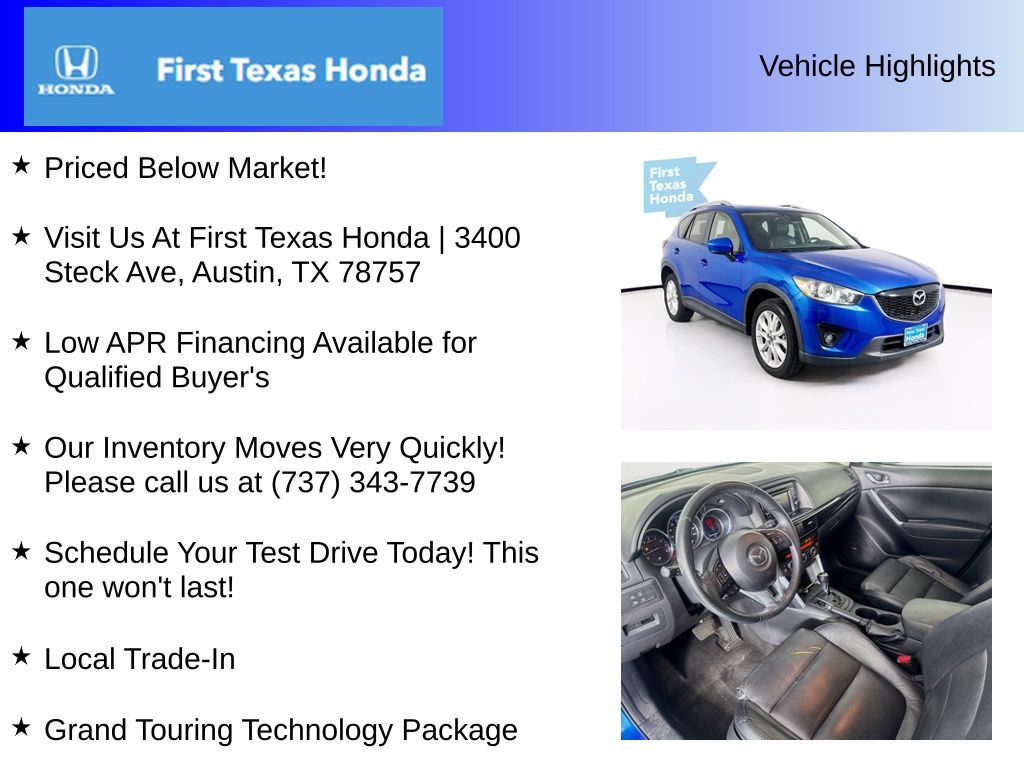 Used Car 2014 Mazda Cx-5  Grand Touring For Sale Under $12,000 In Austin, Texas
