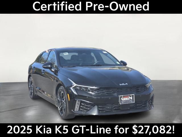 Aurora Black Pearl 2025 Kia K5 GT-Line FWD Sedan Front-Wheel Drive 8-Speed Automatic