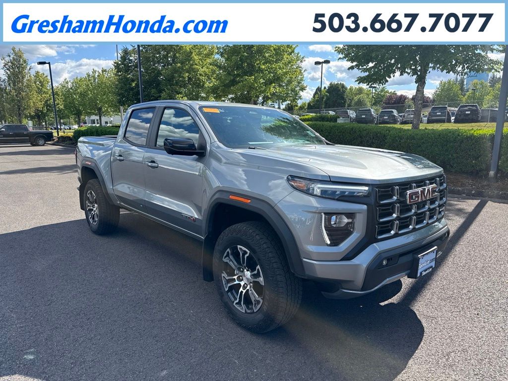 Sterling Metallic 2024 GMC Canyon AT4 Crew Cab 4WD Pickup Truck Four-Wheel Drive 8-Speed Automatic