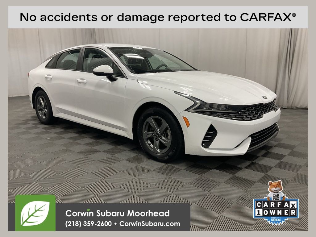 Glacial White Pearl 2021 Kia K5 LXS FWD Sedan Front-Wheel Drive 8-Speed Automatic