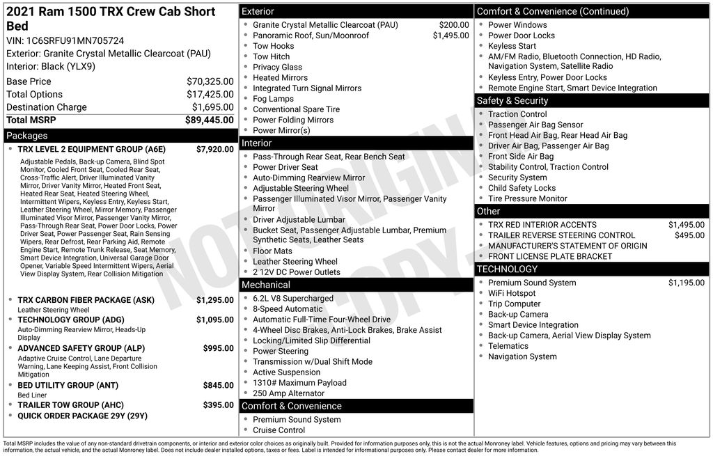 Used Car 2021 Ram 1500  Trx For Sale Under $50,000 In Austin, Texas